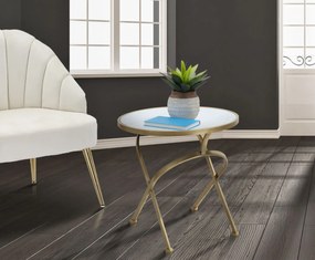 Odkladací stolík Glam 50 cm zlatý/mramor