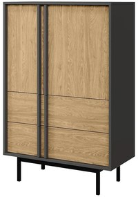 Skriňa Alsy 5 dub olejovaný/antracit