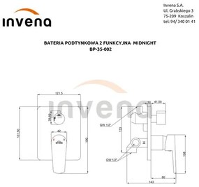 Invena Midnight, podomietková sprchová batéria s dažďovou sprchou 25x25 cm, čierna-ružové zlato, BS-35-014-V