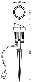 Ledvance - LED Vonkajšia lampa SPOT SPIKE LED/1W/12V IP44