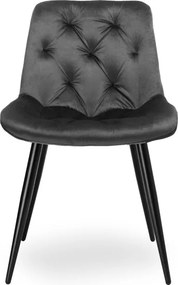 Jedálenská stolička ELIOT VELVET zamatová grafitová / čierne nohy