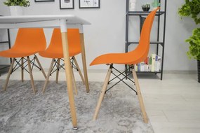 Set dvoch jedálenských stoličiek OSAKA oranžové (hnedé nohy) 2ks