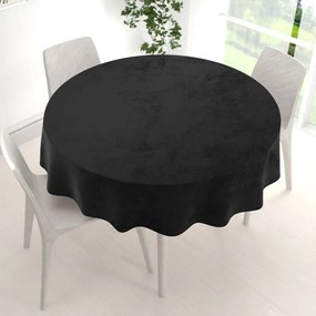 Biante Zamatový okrúhly obrus Velvet Premium SVP-023 Čierny Ø 110 cm