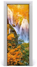Fototapeta na dvere samolepiace vodopád jeseň 95x205 cm