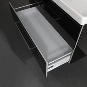 VILLEROY &amp; BOCH Avento závesná skrinka pod umývadlo, 2 zásuvky, 980 x 452 x 514 mm, Crystal Black, A89200B3