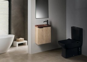 Sapho Sapho, AGOS betónové umývadlo 40x22cm, ľavé/pravé, tmavohnedá lesklá, AS40015