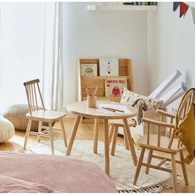 Detský stôl z kaučukového dreva Kave Home Dilcia, ø 55 cm