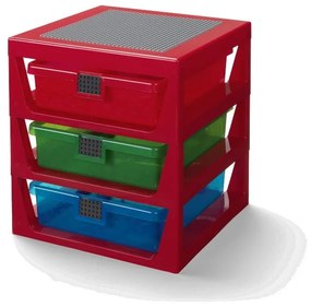 Červený organizér s 3 zásuvkami LEGO® Storage