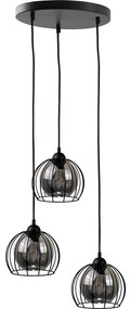 Luster na lanku SOLO BLACK 3xE27/60W/230V pr. 30 cm