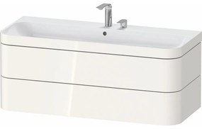 DURAVIT Happy D.2 Plus c-bonded závesná skrinka s nábytkovým umývadlom s dvomi otvormi, 2 zásuvky, 1175 x 490 x 480 mm, biela vysoký lesk, HP4639E22220000