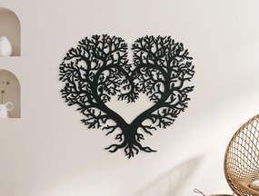 drevko Strom života Srdce Rozmer obrazu: 65 x 71 cm, Farba dekorácie: Čierna