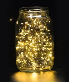 ACA Lighting LED dekoračná strieborná girlanda, 8 funkciou, teplá biela farba, 30 m, IP44 vonkajšiu