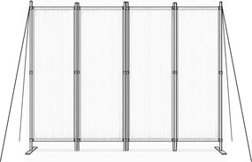 Záhradný 4-panelový skladací paraván proti vetru a slnku - 167 x 216 cm sivá