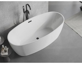 Mexen Lira, voľne stojaca vaňa, vzor, 170 × 80 cm, biela lesklá, čierny prepad, 52831708000-70