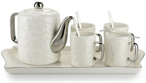 Čajový/kávový set Selena Silver White
