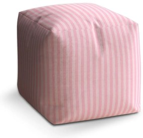 Taburet Cube ružové pruhy, ružová