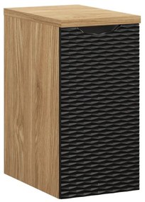 Závesná kúpeľňová skrinka Ocean s doskou 81-30-1D čierna/dub olejovaný