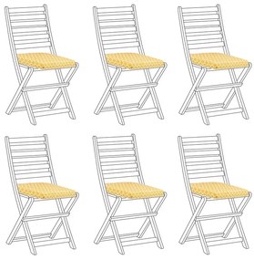 Sada 6 vankúšov na záhradné stoličky žltá TOLVE Beliani