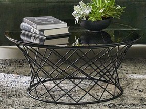 Okrúhly konferenčný stolík Noa 80 cm, čierny/sivý