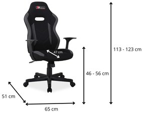 Herní židle Rapid černá/šedá