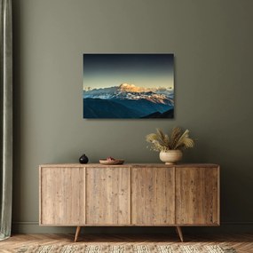 Sklenený obraz - vrcholky veľhôr (70x50 cm)