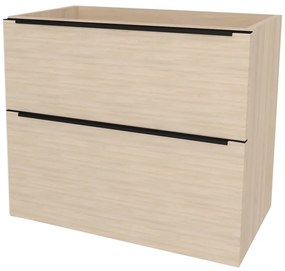 Mereo Mailo, kúpeľňová skrinka 81 cm, čierne madlo, Multidecor, Javor Hard šampanský, MER-CN591SBJHS2