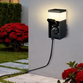 Brilagi - Vonkajšia lampa so zásuvkou SCHUKO PILLAR 1xG9/11W/230V IP44 antracit