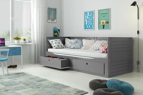 Interbeds Hermes Skladacia detská posteľ 80x160 grafitová (po rozložení 160x200cm)