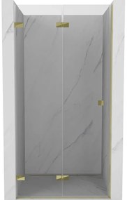 Mexen, Mexen Lunar-F skladacie ľavé sprchové dvere 85 cm, transparentné, zlaté - 836-085-000-50-00-L