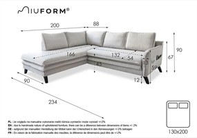 Tmavosivá rozkladacia rohová pohovka (ľavý roh) Charming Charlie – Miuform