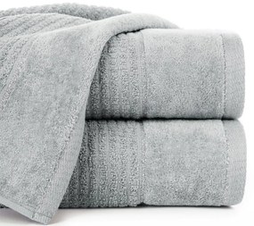 Bavlnená osuška GLORY v sivej farbe s velúrovým okrajom prešitá lesklou niťou Šírka: 50 cm | Dĺžka: 90 cm