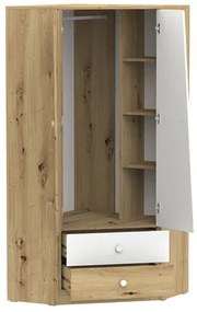 Šatníková skriňa Seraphina WK2 (dub artisan + biela + sivá). Vlastná spoľahlivá doprava až k Vám domov. 1122579