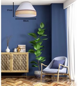 Duolla - Stropné svietidlo AVIGNON 1xE27/15W/230V pr. 50 cm biela/ratan