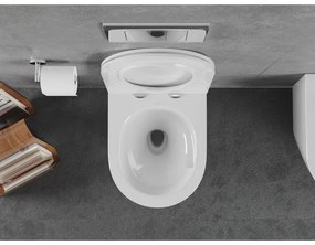 Mexen Lena, závesná WC misa 490x360x340 mm, Rimless Tornádo + toaletné WC sedadlo z duroplastu, biela lesklá, 30220500T