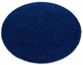 Okrúhly koberec SOFFI shaggy 5cm tmavo modrá Veľkosť: 100cm - kruh