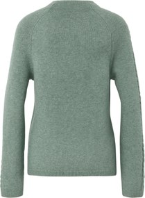 Pulóver z hrubého úpletu s vrkočovým vzorom, šalviový