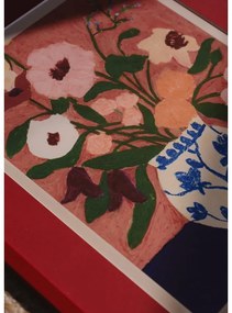 Plagát 30x40 cm Flowers on Blue Table – Carla Llanos – The Poster Club