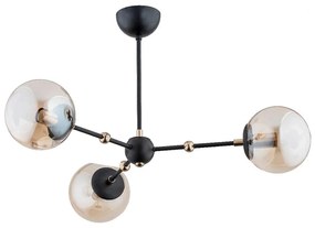 Luster na tyči ITORIS 3xE14/10W/230V čierna/zlatá
