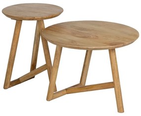 Okrúhly odkladací stolík z mangového dreva ø 40 cm Mao – Ixia