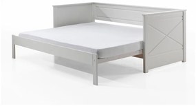 Biela detská vysúvacia posteľ Vipack Pino, 90/180 x 200 cm