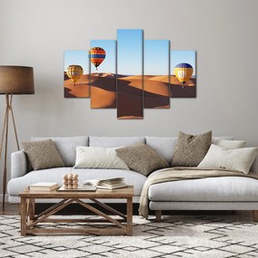 Obraz - lietajúce balóny v púšti (150x105 cm)
