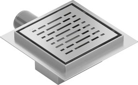 Mexen Flat-Q M01 štvorcová podlahová vpust 12 x 12 cm, brúsená oceľ - 1010312