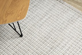 Koberec NANO EO78C Melanž, slučkový, plocho tkaný, sivo-biely