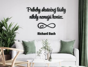 drevko Citát na stenu Príbehy skutočnej lásky Rozmer obrazu: 42,5 x 61 cm, Farba dekorácie: Čierna
