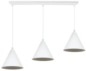 Závesné svietidlo Soho, 3x biele kovové tienidlo, (fi 14cm)