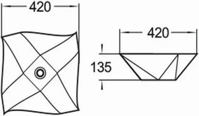 Mexen ELVIRA UMÝVADLO, 42x42 cm, biela, 21894200