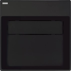 Deante Correo, granitové umývadlo na dosku s poličkou pod batériu a krycou doskou 400x400x130 mm, čierna, CQR_NU4M