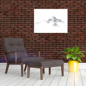 Obraz - Atramentová maľba hôr (70x50 cm)