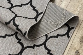 Behúň SIZAL FLOORLUX 20608, koniczyna marokánka, trellis strieborný  / čierny