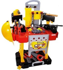 LEAN Toys Detská dielňa 3v1 na batérie, kufrík, 85 dielov, 56 cm